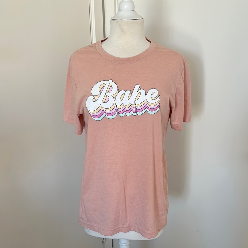 Pink Graphic Tee with 'Babe' Design